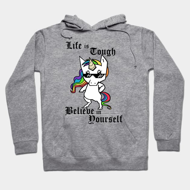 Tought Unicorn Hoodie by Zefkiel